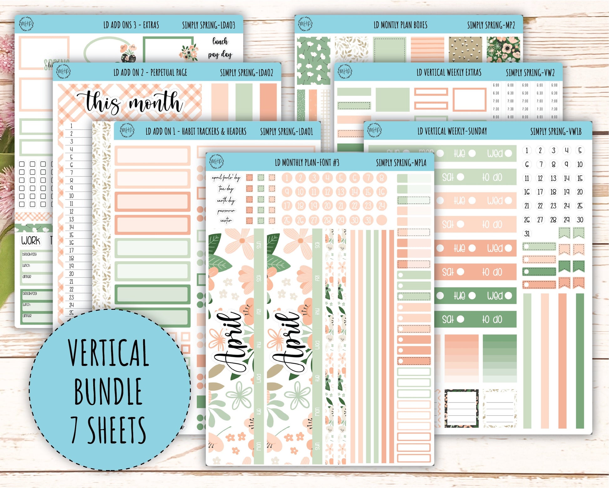 Monthly Plan Kit for Laurel Denise UNDATED Planners "Simply Spring" || MPSS