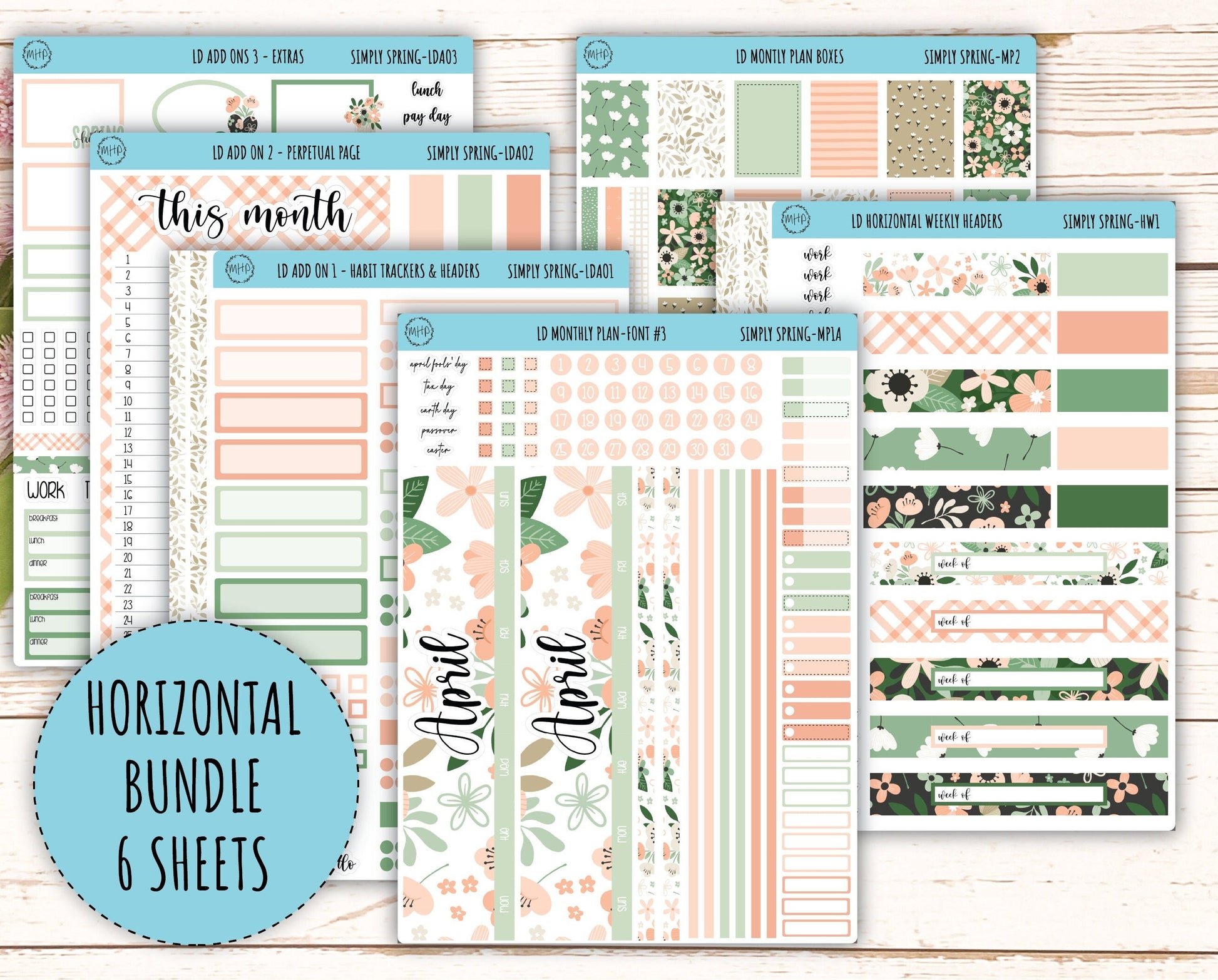 Monthly Plan Kit for Laurel Denise UNDATED Planners "Simply Spring" || MPSS