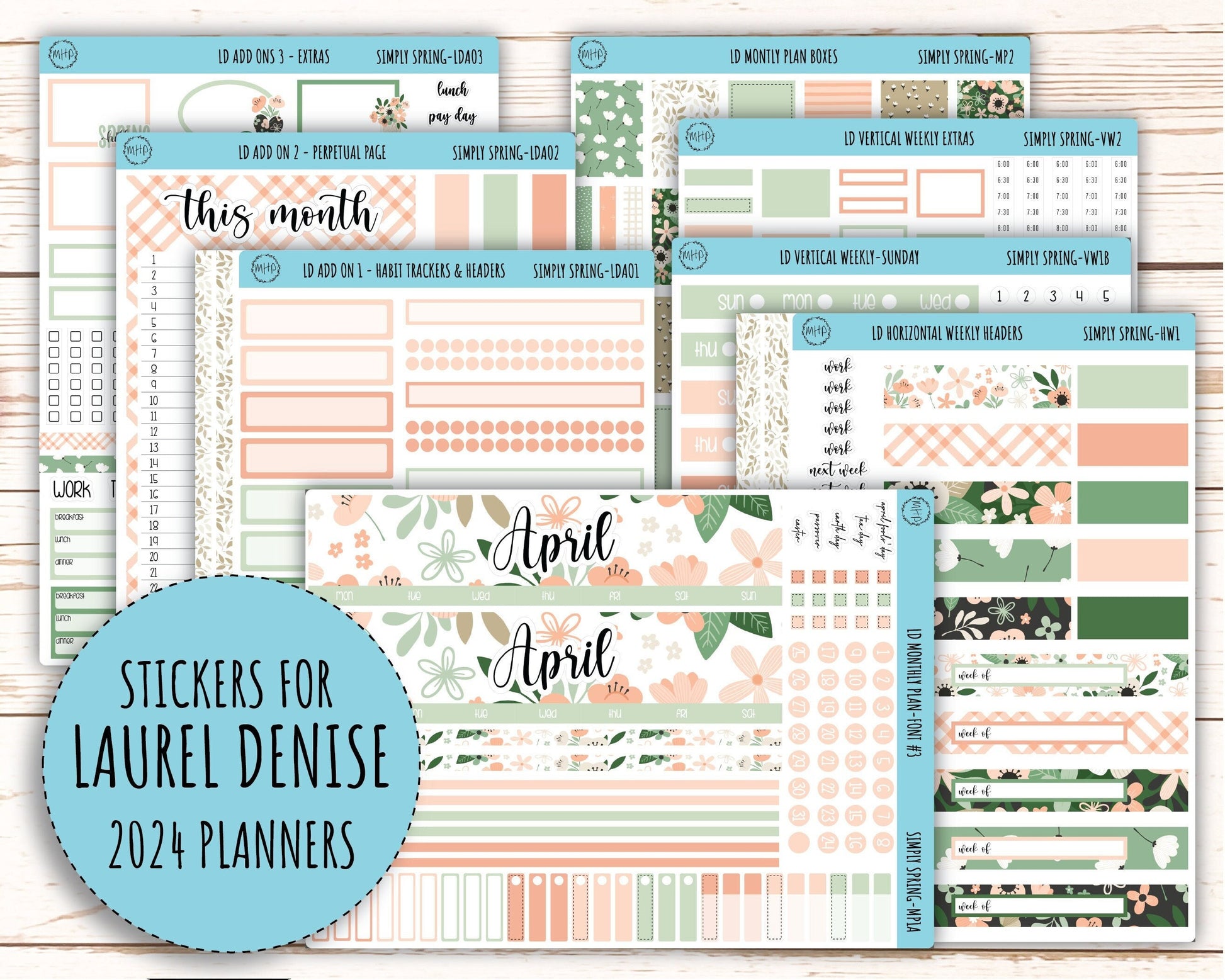 Monthly Plan Kit for Laurel Denise UNDATED Planners "Simply Spring" || MPSS