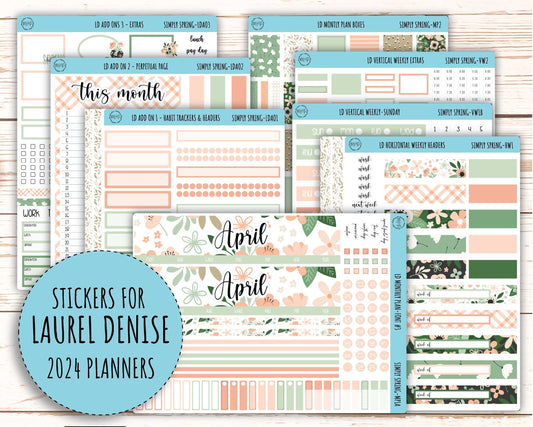 Monthly Plan Kit for Laurel Denise UNDATED Planners "Simply Spring" || MPSS