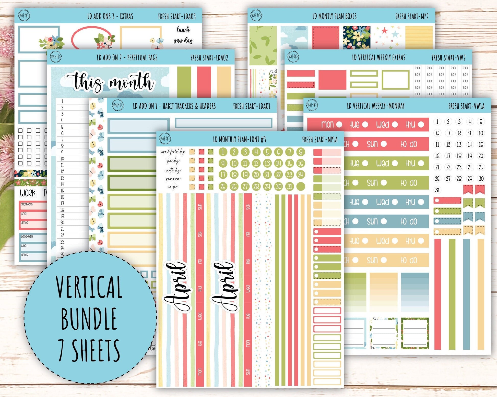 Monthly Plan Kit for Laurel Denise UNDATED Planners "Fresh Start" || MPFS