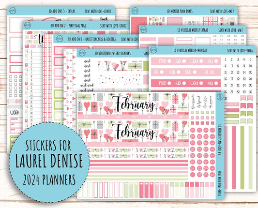 Monthly Plan Kit for Laurel Denise UNDATED Planners "Sent With Love" || MPSWL