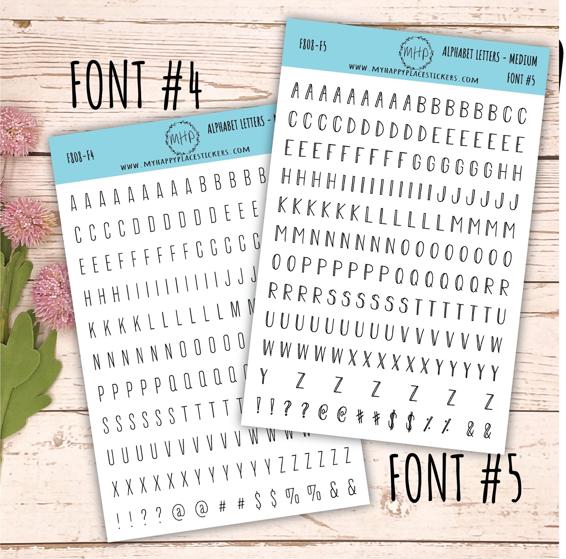 Alphabet Letters - Medium Size Stickers. || F808