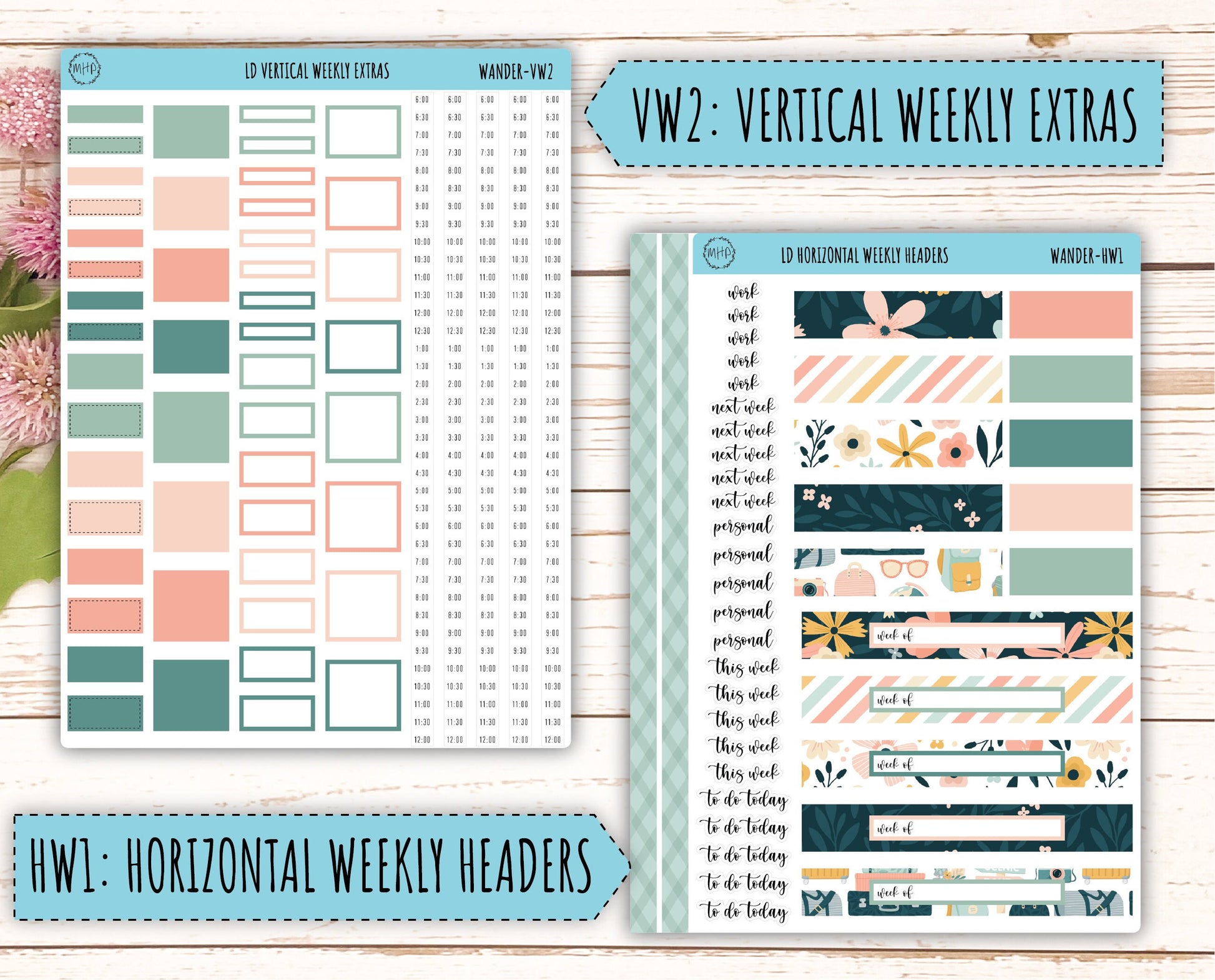 Sticker for 2024 Laurel Denise Planners. "Pretty Wildflowers" || MPWR