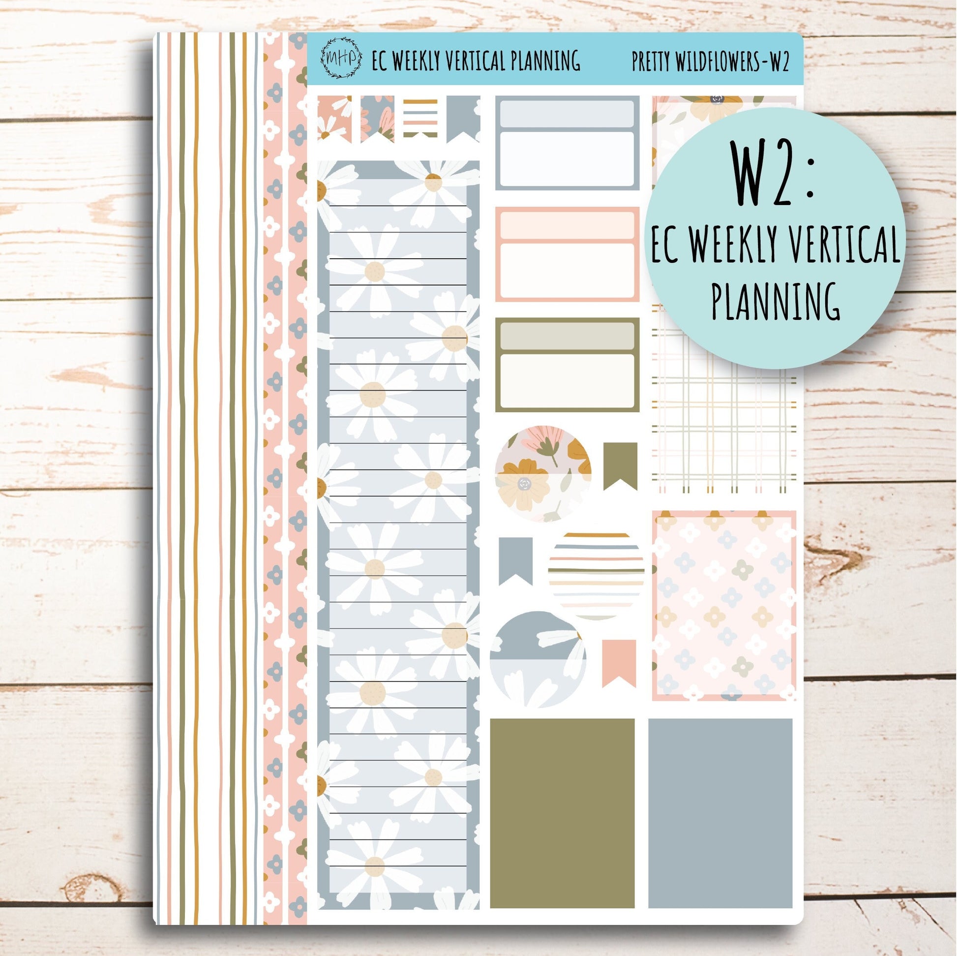JUNE Weekly Planning Kits for 7x9 Planners. "Pretty Wildflowers" || PW-W