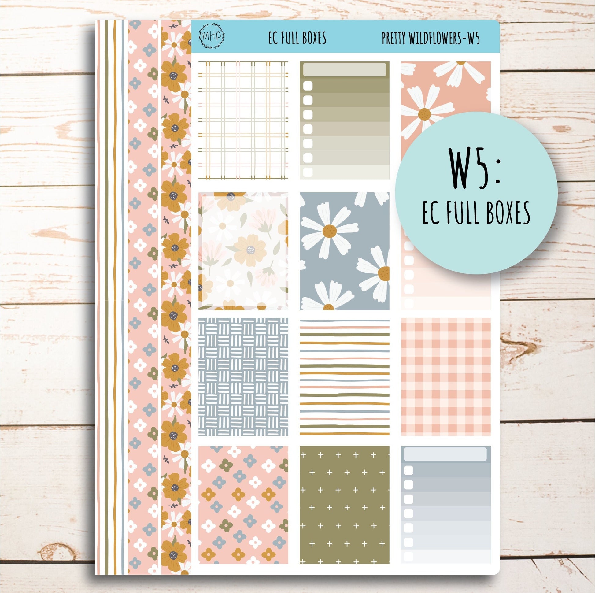 JUNE Weekly Planning Kits for 7x9 Planners. "Pretty Wildflowers" || PW-W