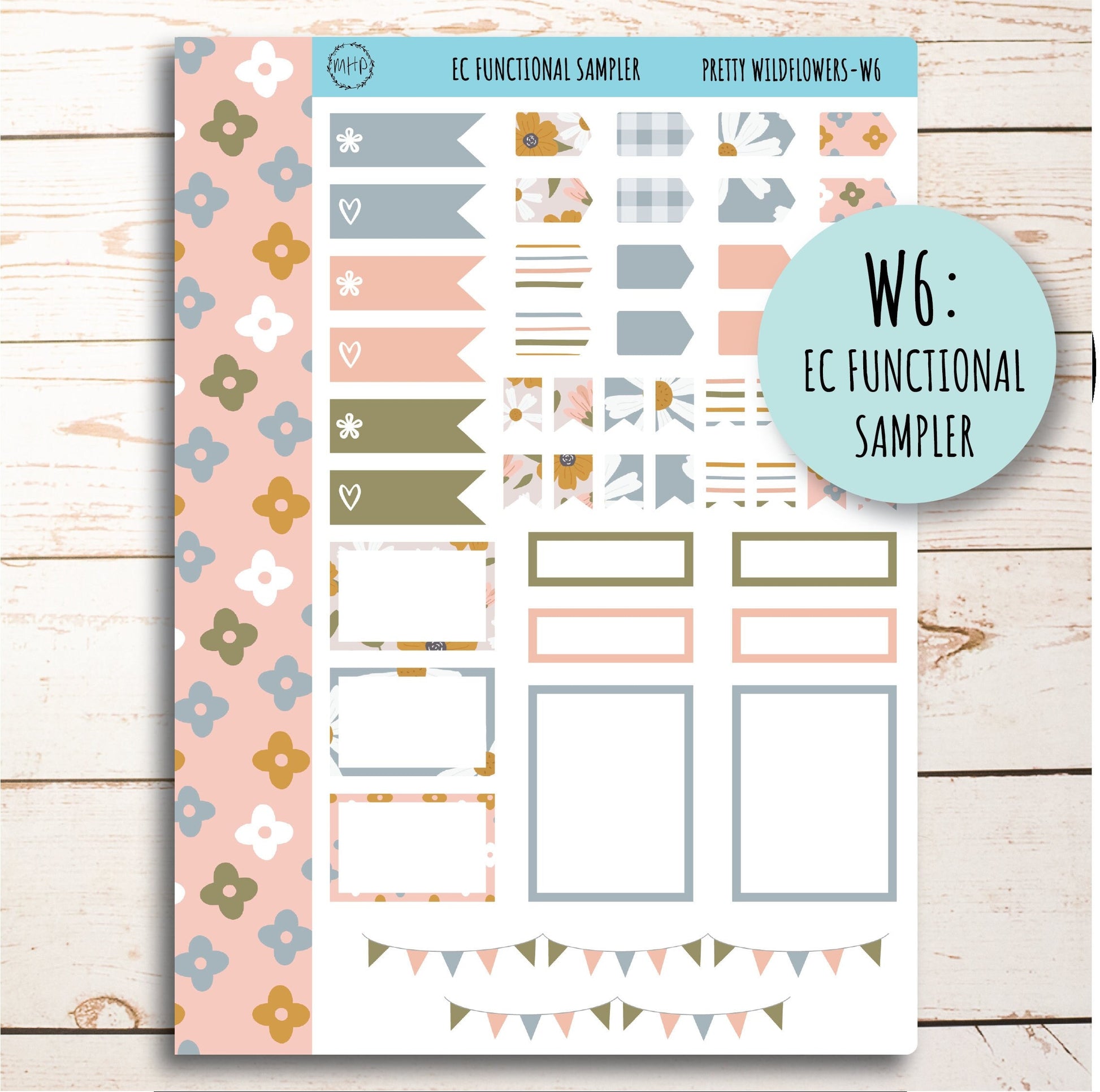 JUNE Weekly Planning Kits for 7x9 Planners. "Pretty Wildflowers" || PW-W