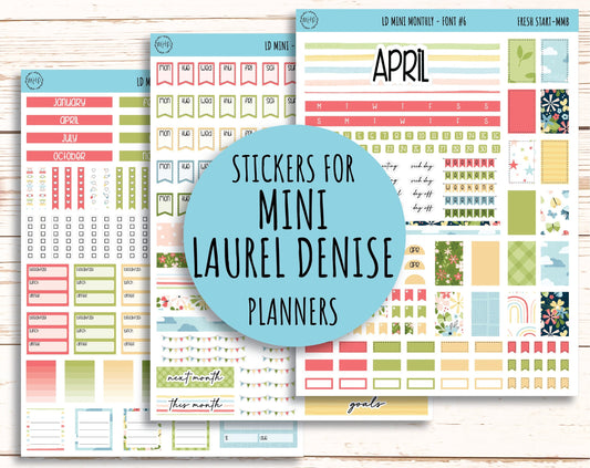 Sticker for MINI Laurel Denise Planners APRIL "Fresh Start" || MFS