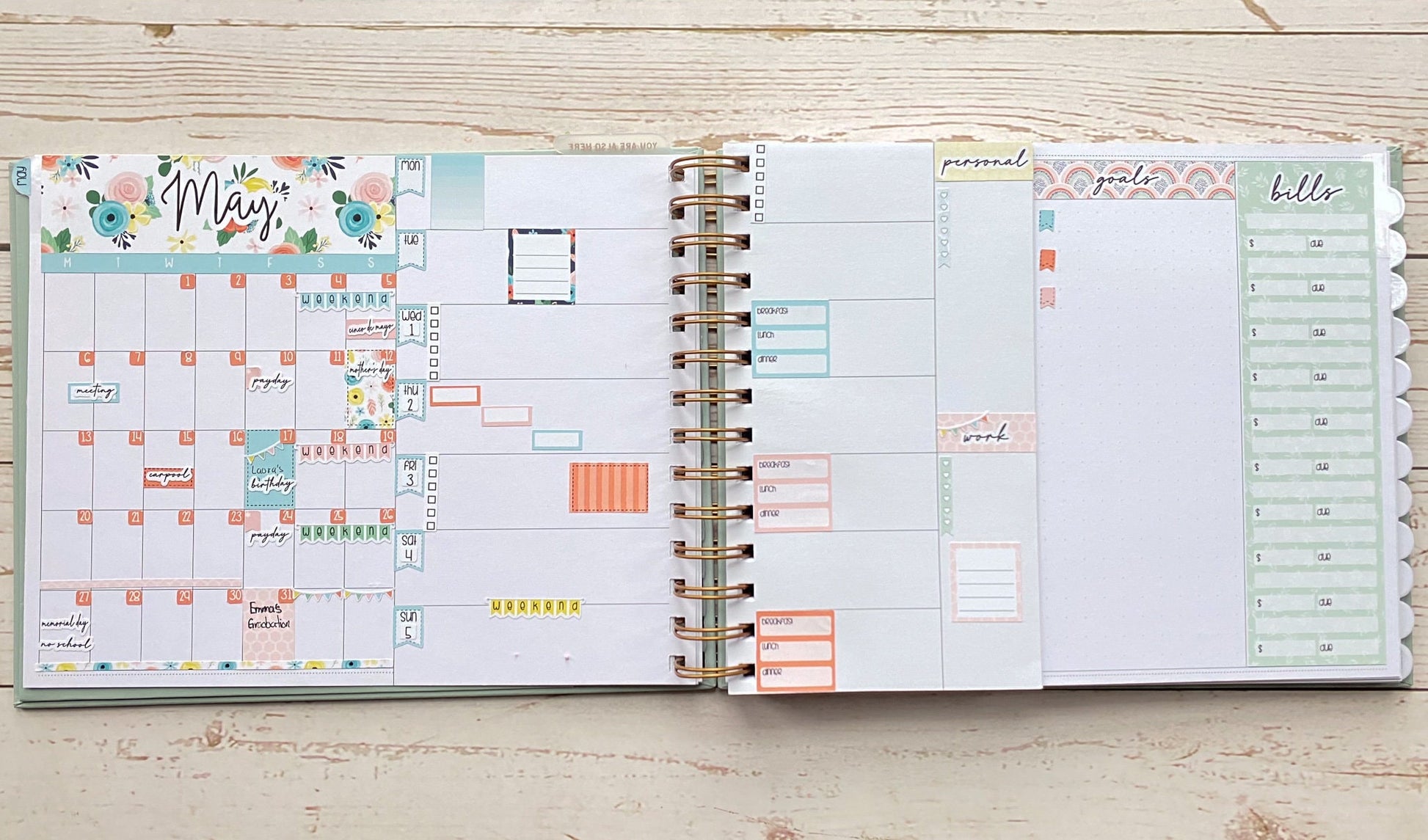 Sticker for MINI Laurel Denise Planners MAY "Pretty Wildflowers" || MPW