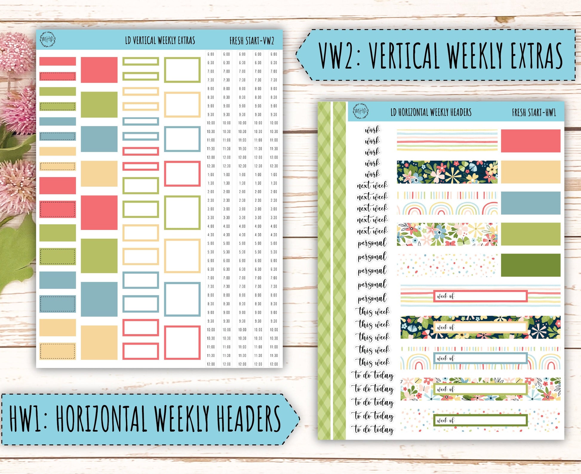 Monthly Plan Kit for Laurel Denise UNDATED Planners "Fresh Start" || MPFS