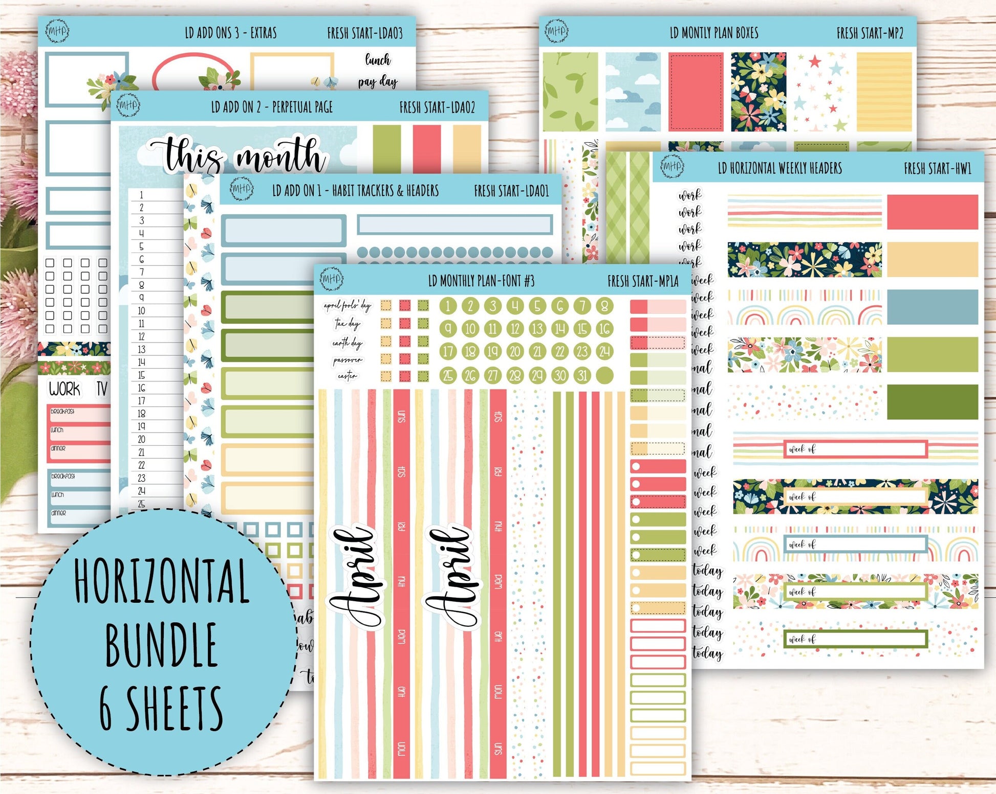 Monthly Plan Kit for Laurel Denise UNDATED Planners "Fresh Start" || MPFS