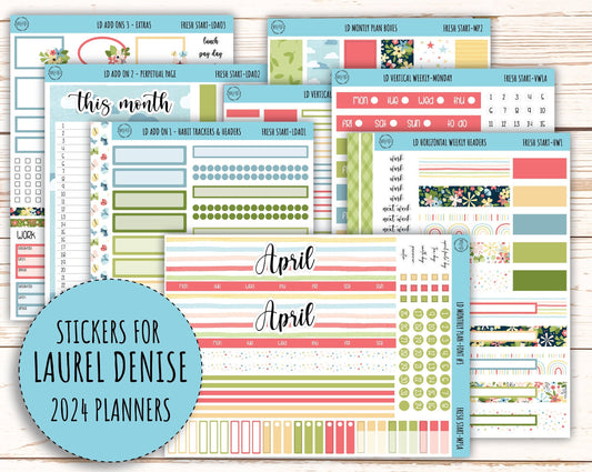 Monthly Plan Kit for Laurel Denise UNDATED Planners "Fresh Start" || MPFS