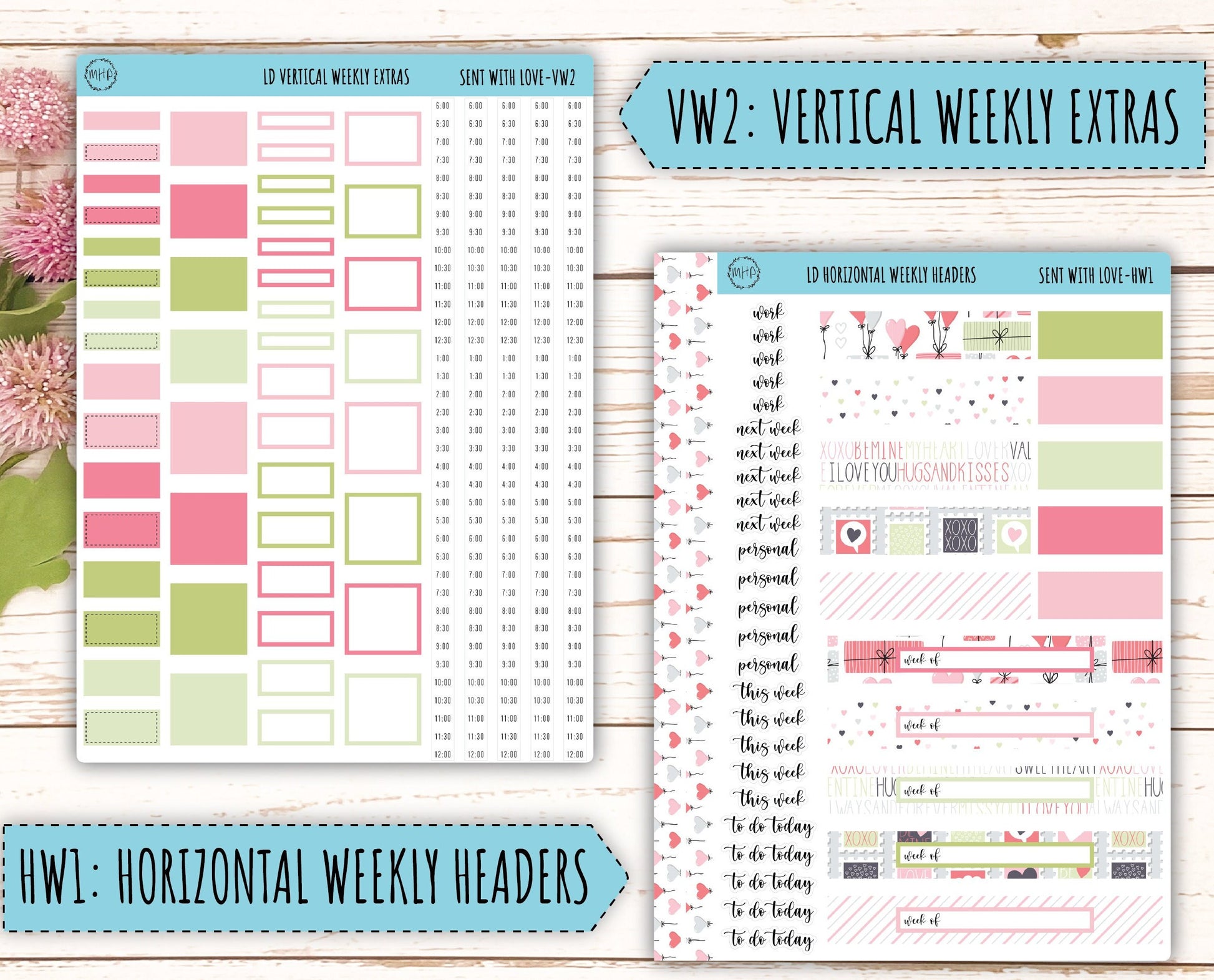 Monthly Plan Kit for Laurel Denise UNDATED Planners "Sent With Love" || MPSWL