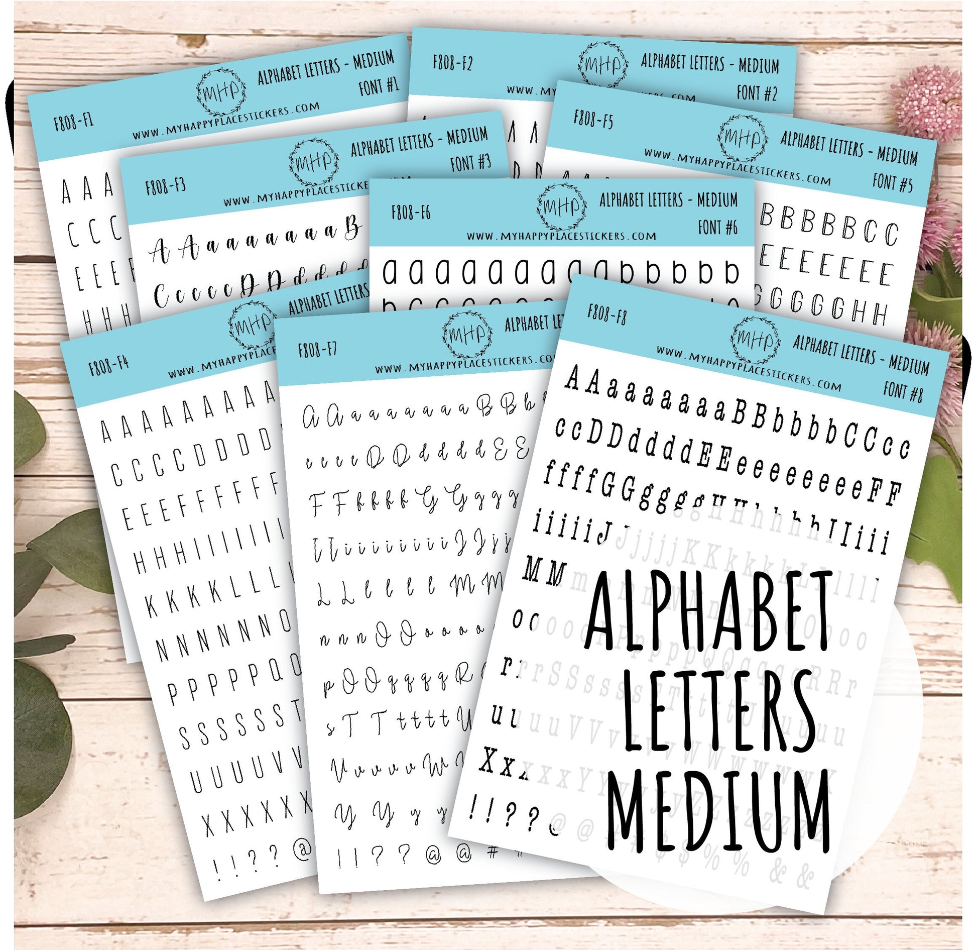 Alphabet Letters - Medium Size Stickers. || F808
