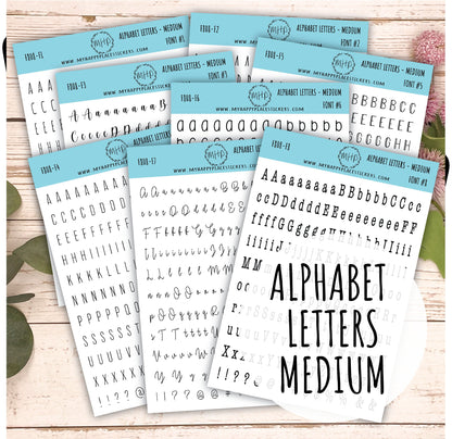 Alphabet Letters - Medium Size Stickers. || F808