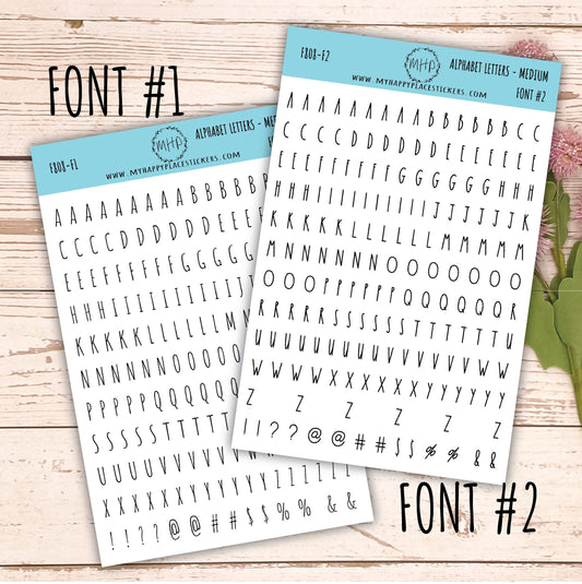 Alphabet Letters - Medium Size Stickers. || F808
