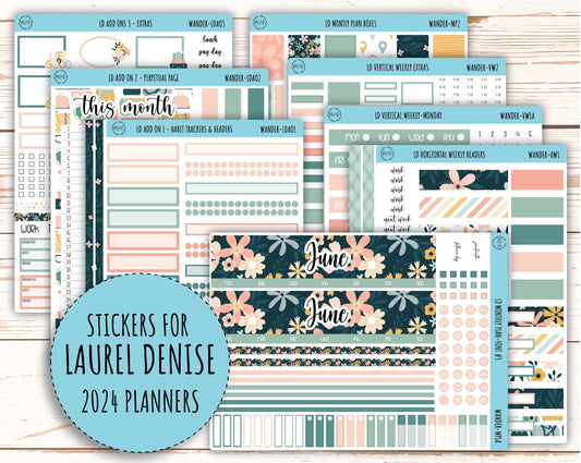 Sticker for 2024 Laurel Denise Planners. "Pretty Wildflowers" || MPWR