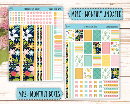 July Sticker for 2024 Laurel Denise Planners. "Summer Bloom" || MPSB