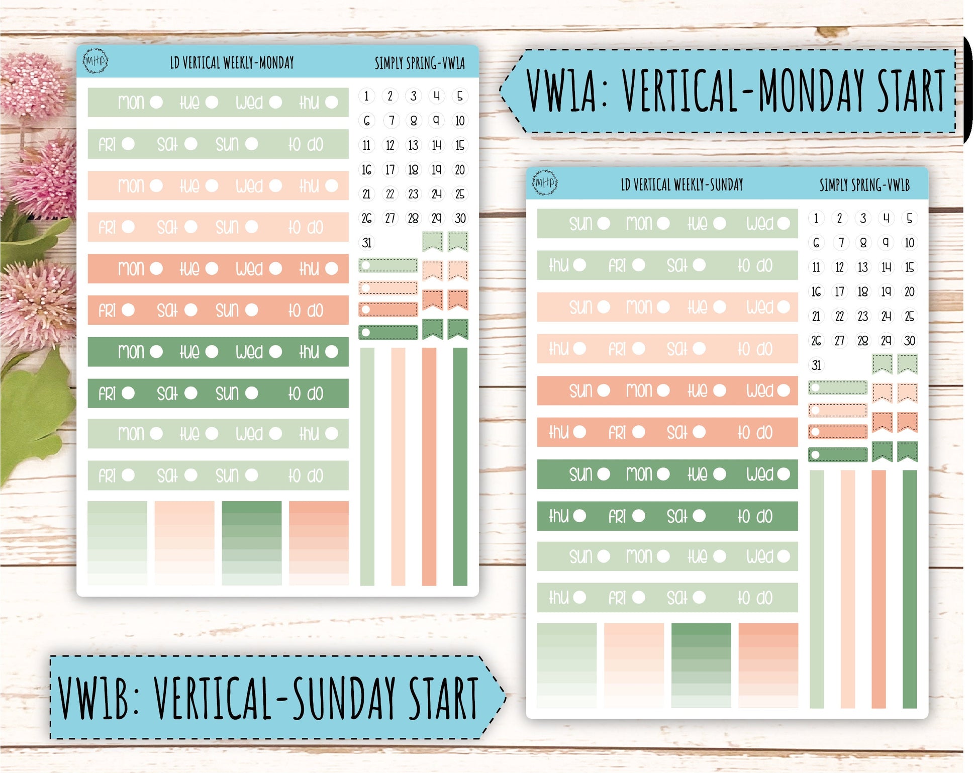 Monthly Plan Kit for Laurel Denise UNDATED Planners "Simply Spring" || MPSS
