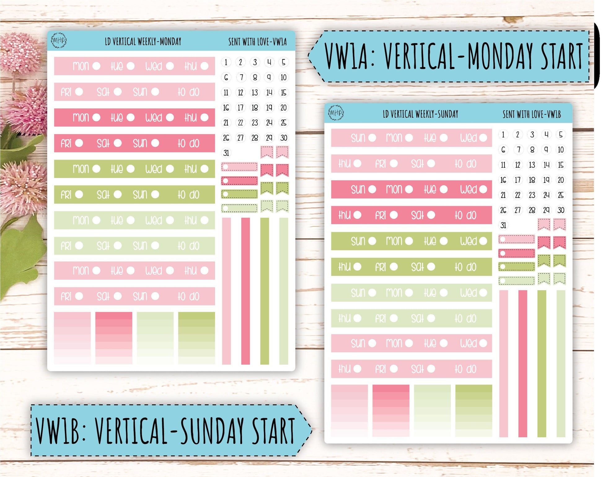 Monthly Plan Kit for Laurel Denise UNDATED Planners "Sent With Love" || MPSWL