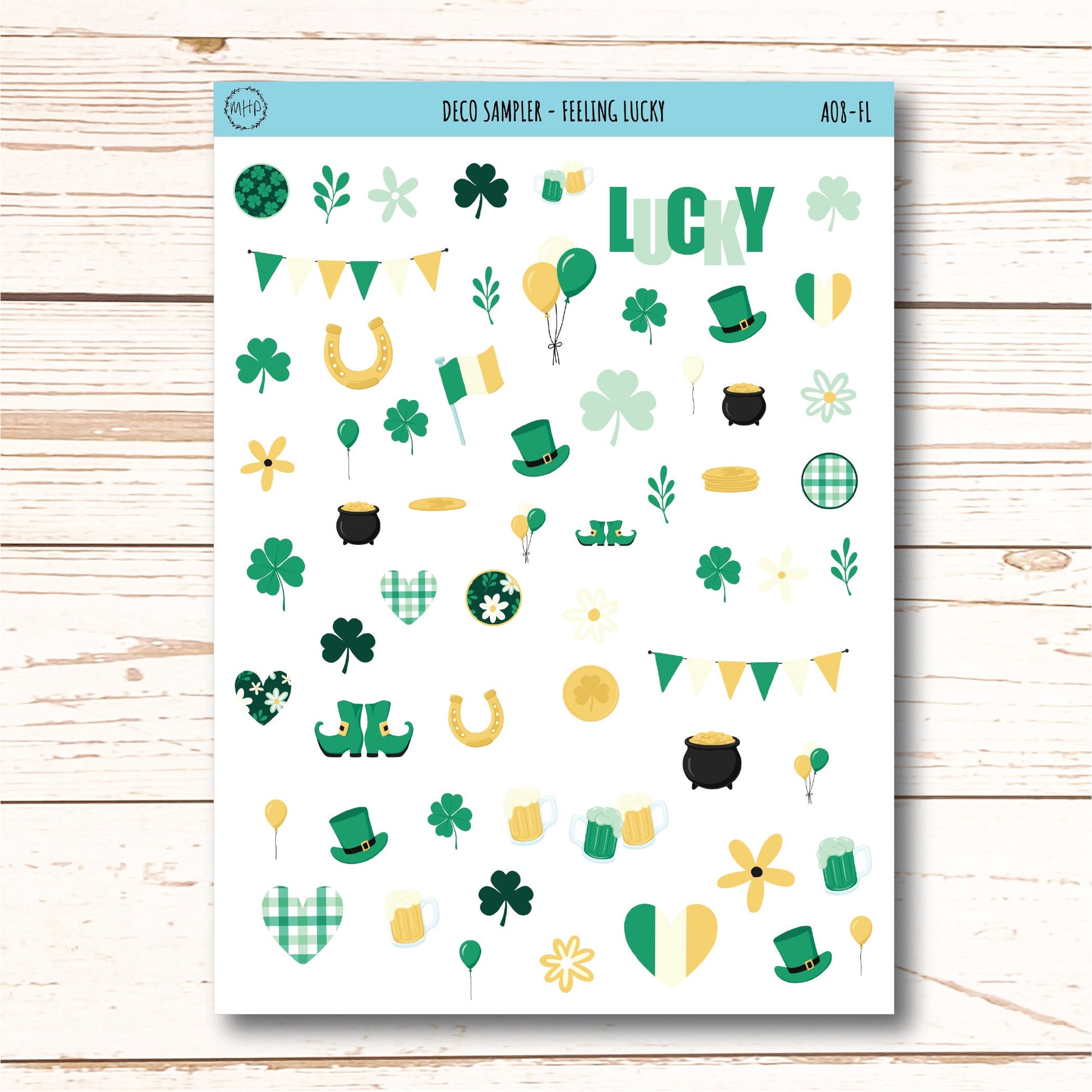 Decorative Planner Stickers " Feeling Lucky" || AO-FL