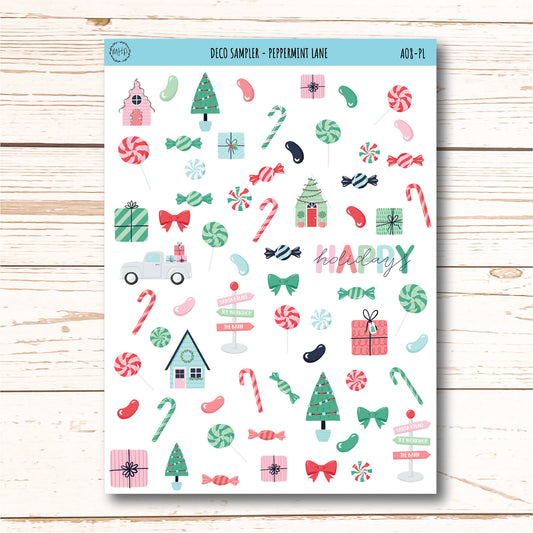 Decorative Planner Stickers "Peppermint Lane" || AO-PL
