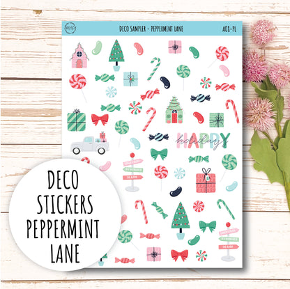 Decorative Planner Stickers "Peppermint Lane" || AO-PL