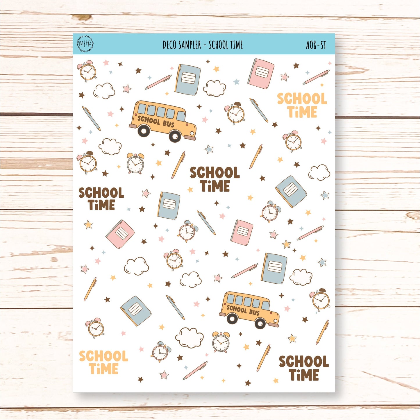 Decorative Planner Stickers "School Time" || AO-ST