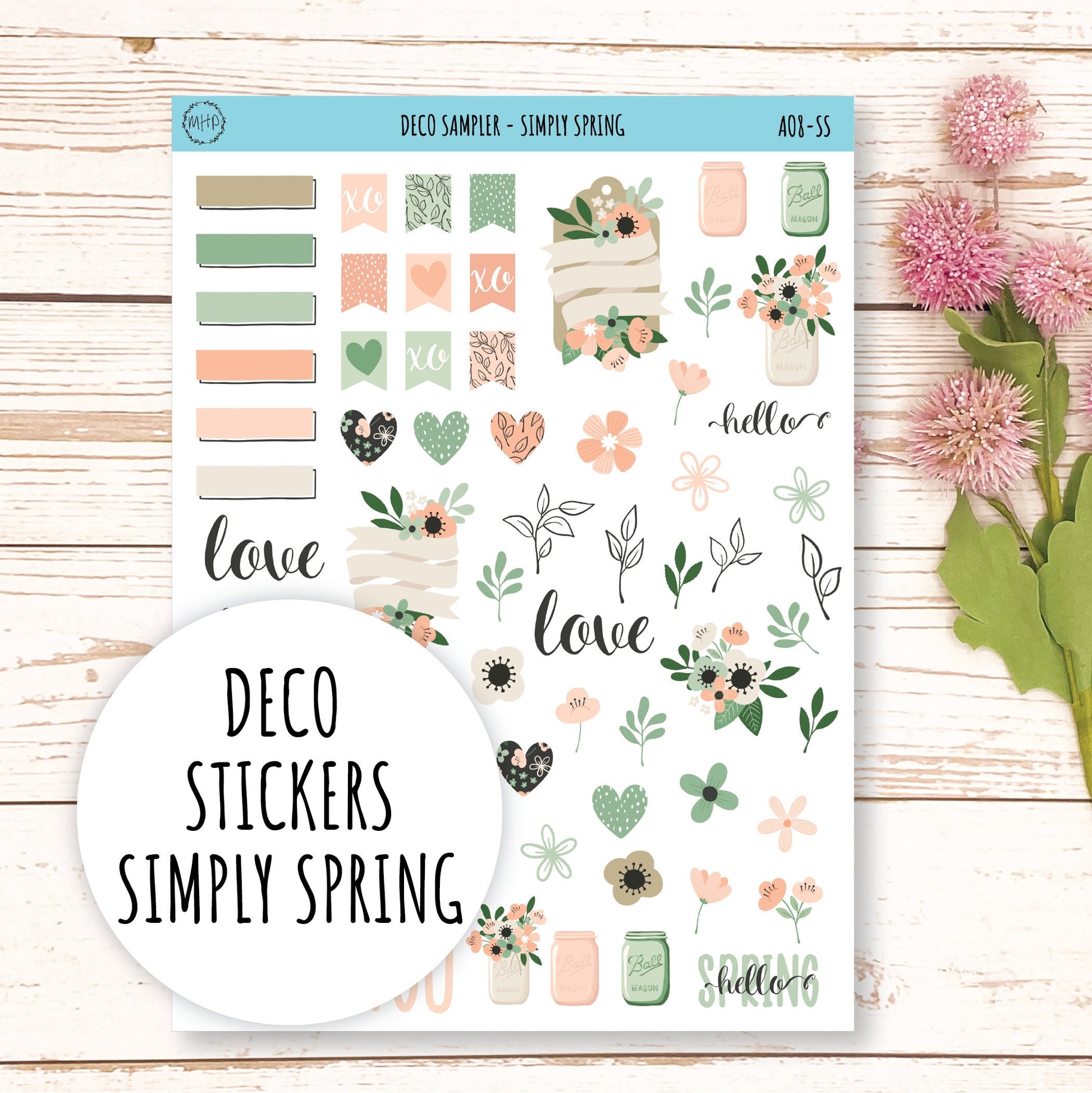 Decorative Planner Stickers "Simply Spring" || AO-SS