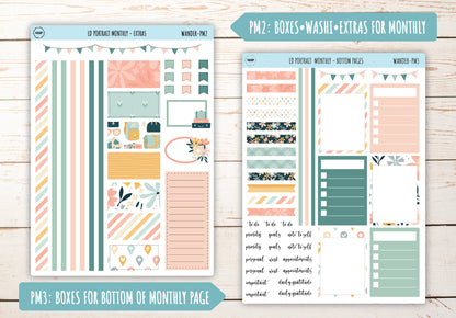 JUNE Stickers for Laurel Denise Portrait Planners. "Wander" || LDPWR