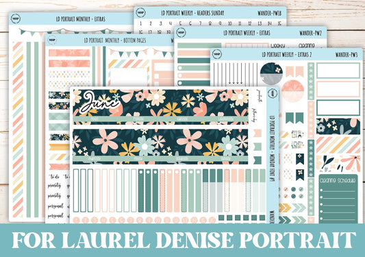 JUNE Stickers for Laurel Denise Portrait Planners. "Wander" || LDPWR