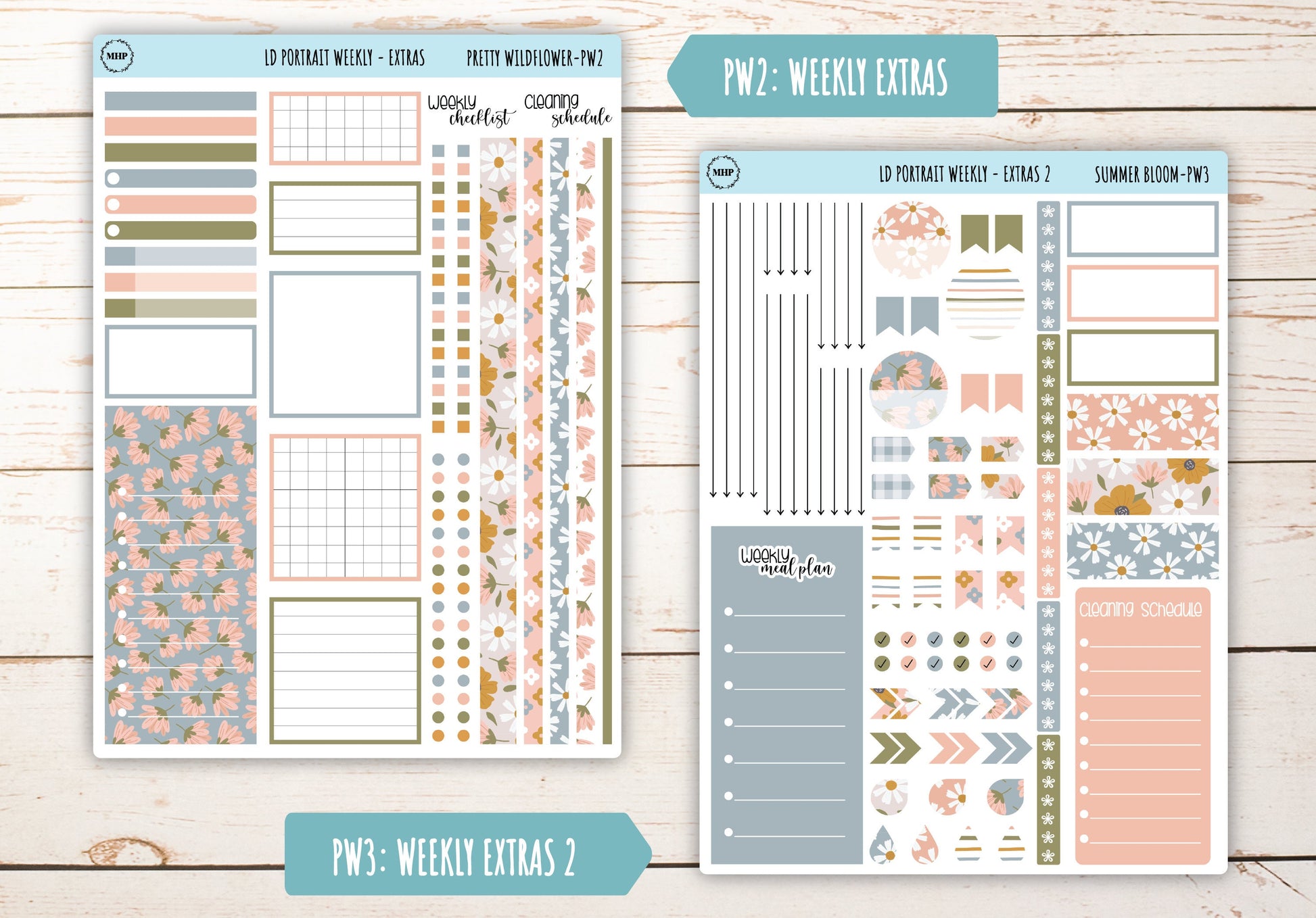 JUNE Stickers for Laurel Denise Portrait Planners. "Pretty Wildflowers" || LDPPW
