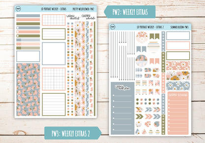 JUNE Stickers for Laurel Denise Portrait Planners. "Pretty Wildflowers" || LDPPW