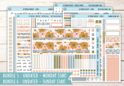 JUNE Stickers for Laurel Denise Portrait Planners. "Pretty Wildflowers" || LDPPW