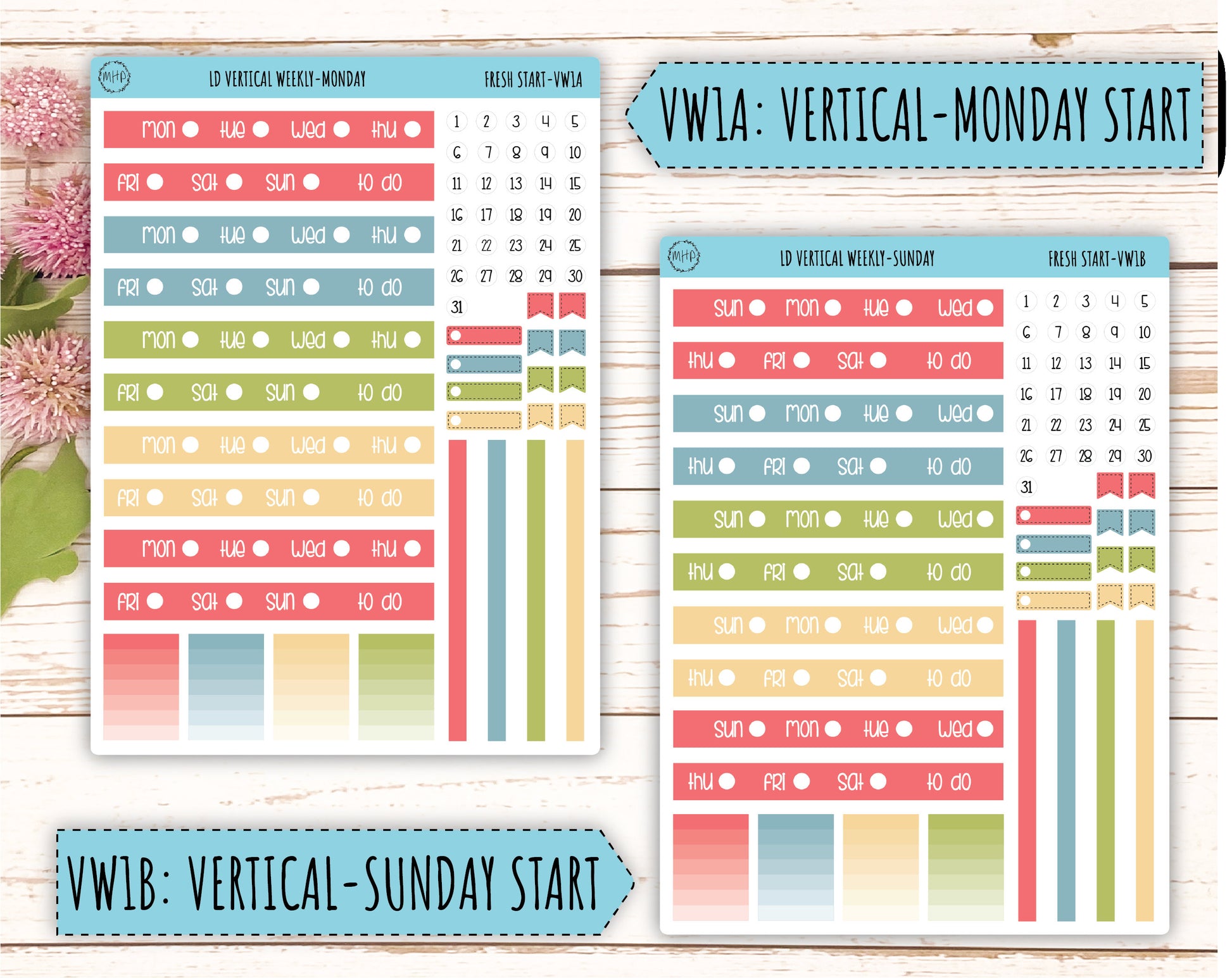 Monthly Plan Kit for Laurel Denise UNDATED Planners "Fresh Start" || MPFS