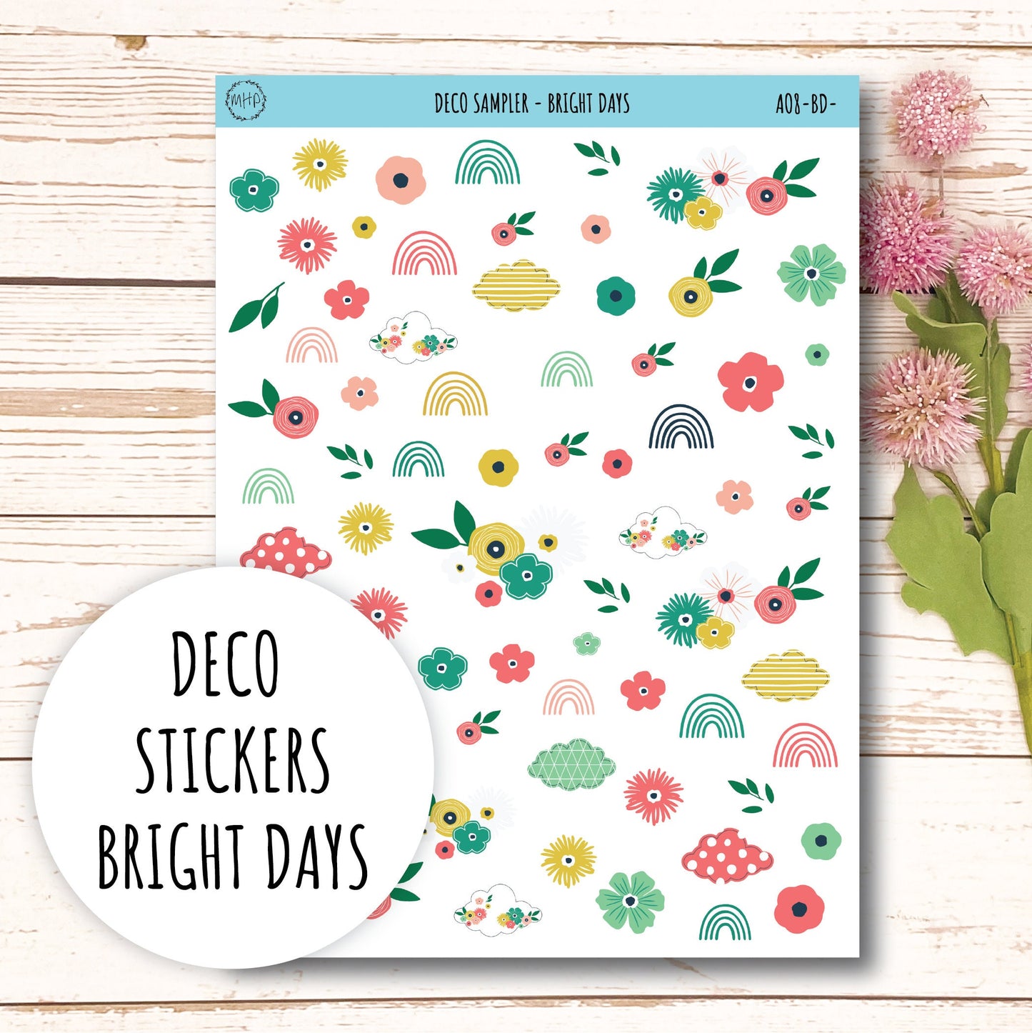 Decorative Planner Stickers "Brigh Days" || AO-BD