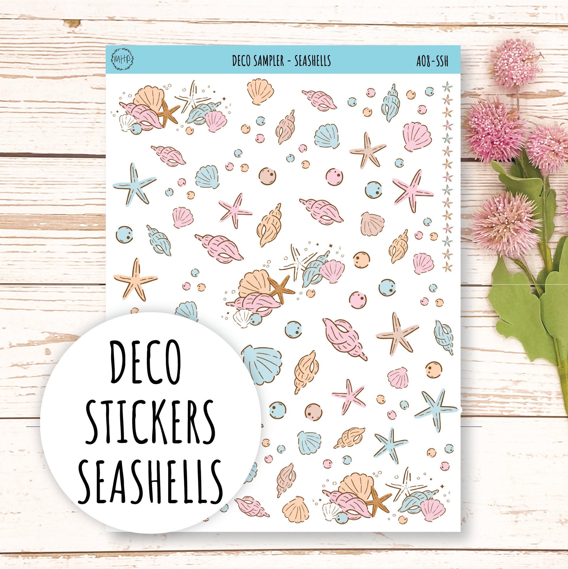 Decorative Planner Stickers "Seashells" || AO-SSH