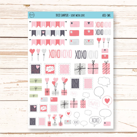 Decorative Planner Stickers "Send with Love" || AO-SWL