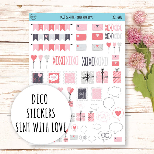 Decorative Planner Stickers "Send with Love" || AO-SWL
