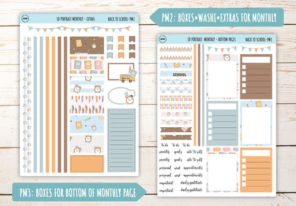 SEPTEMBER Stickers for Laurel Denise Portrait Planners. "Back to School" || PST