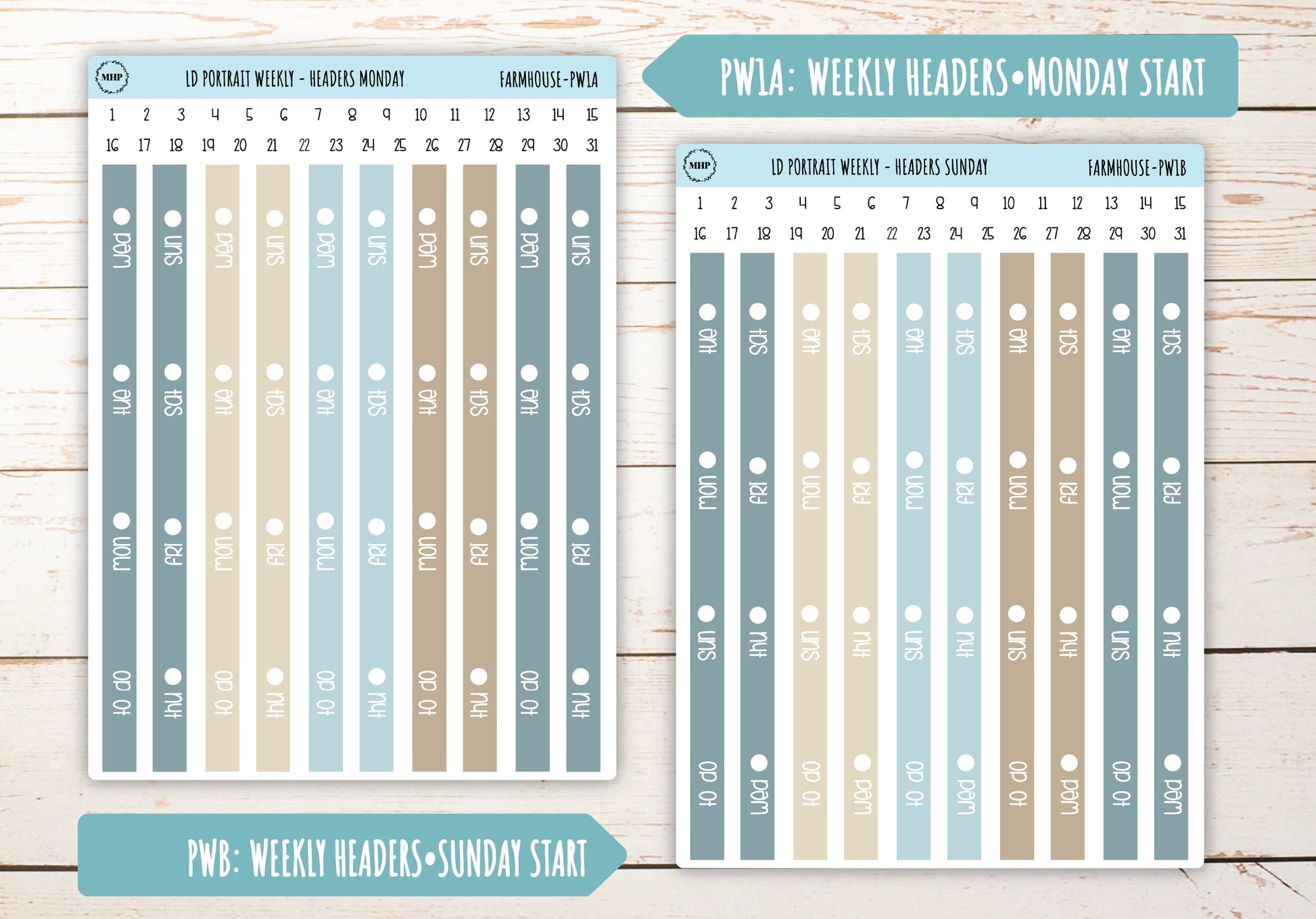 SEPTEMBER Stickers for Laurel Denise Portrait Planners. "Farmhouse" || PFH