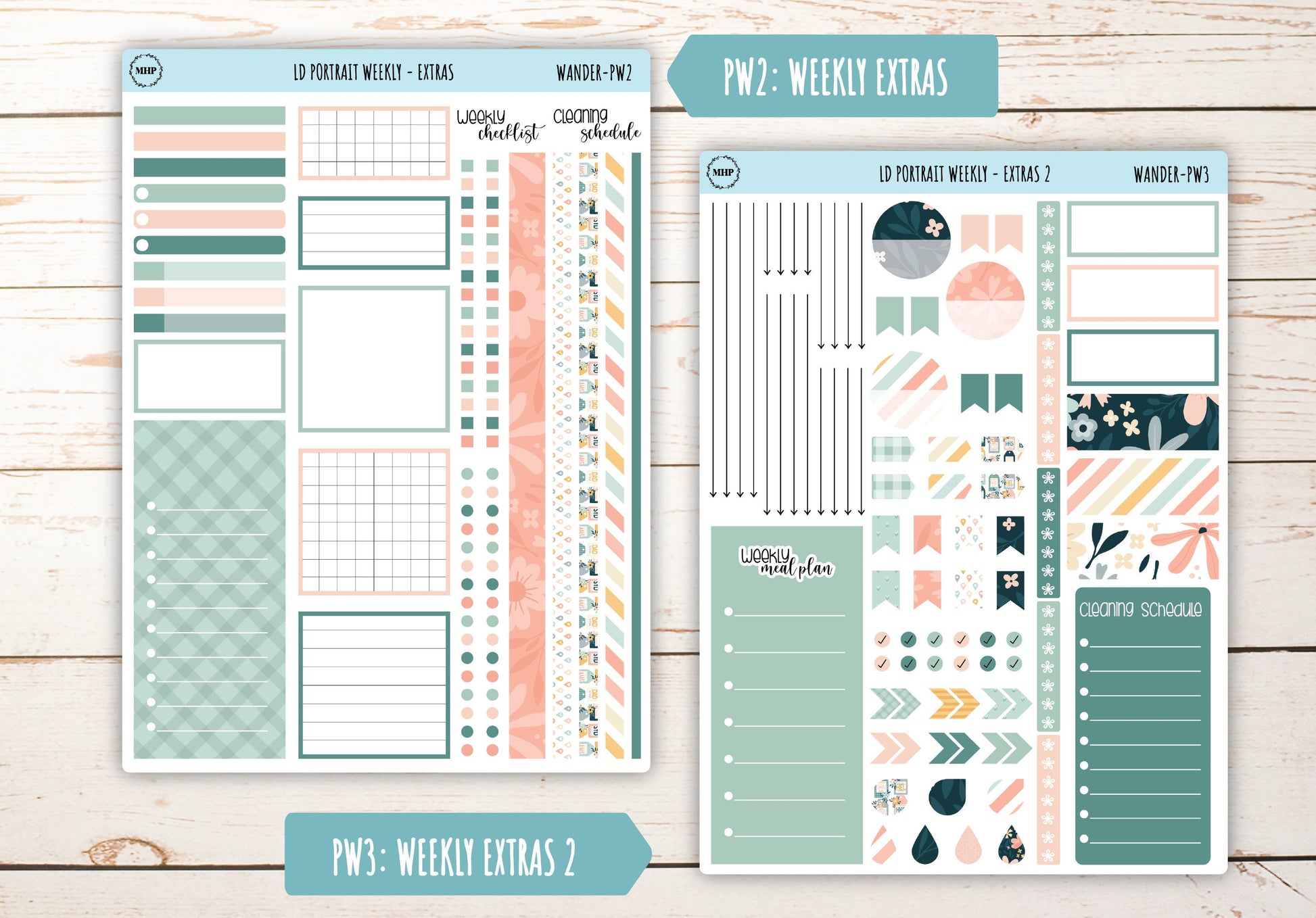 JUNE Stickers for Laurel Denise Portrait Planners. "Wander" || LDPWR