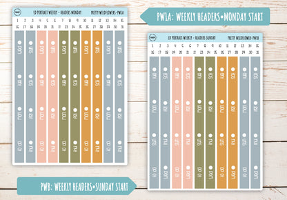 JUNE Stickers for Laurel Denise Portrait Planners. "Pretty Wildflowers" || LDPPW