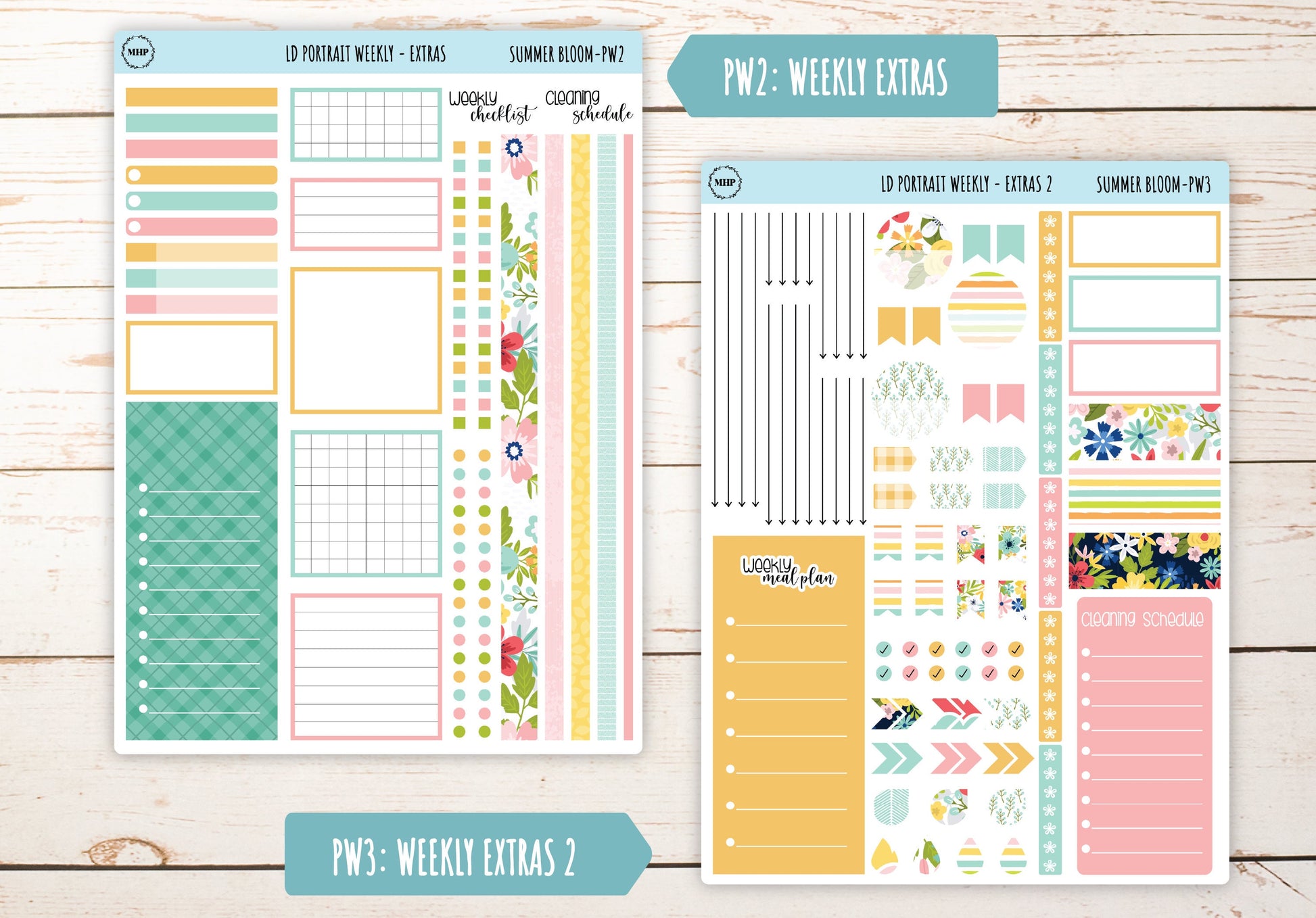 JULY Stickers for Laurel Denise Portrait Planners. "Summer Bloom" || LDPSB