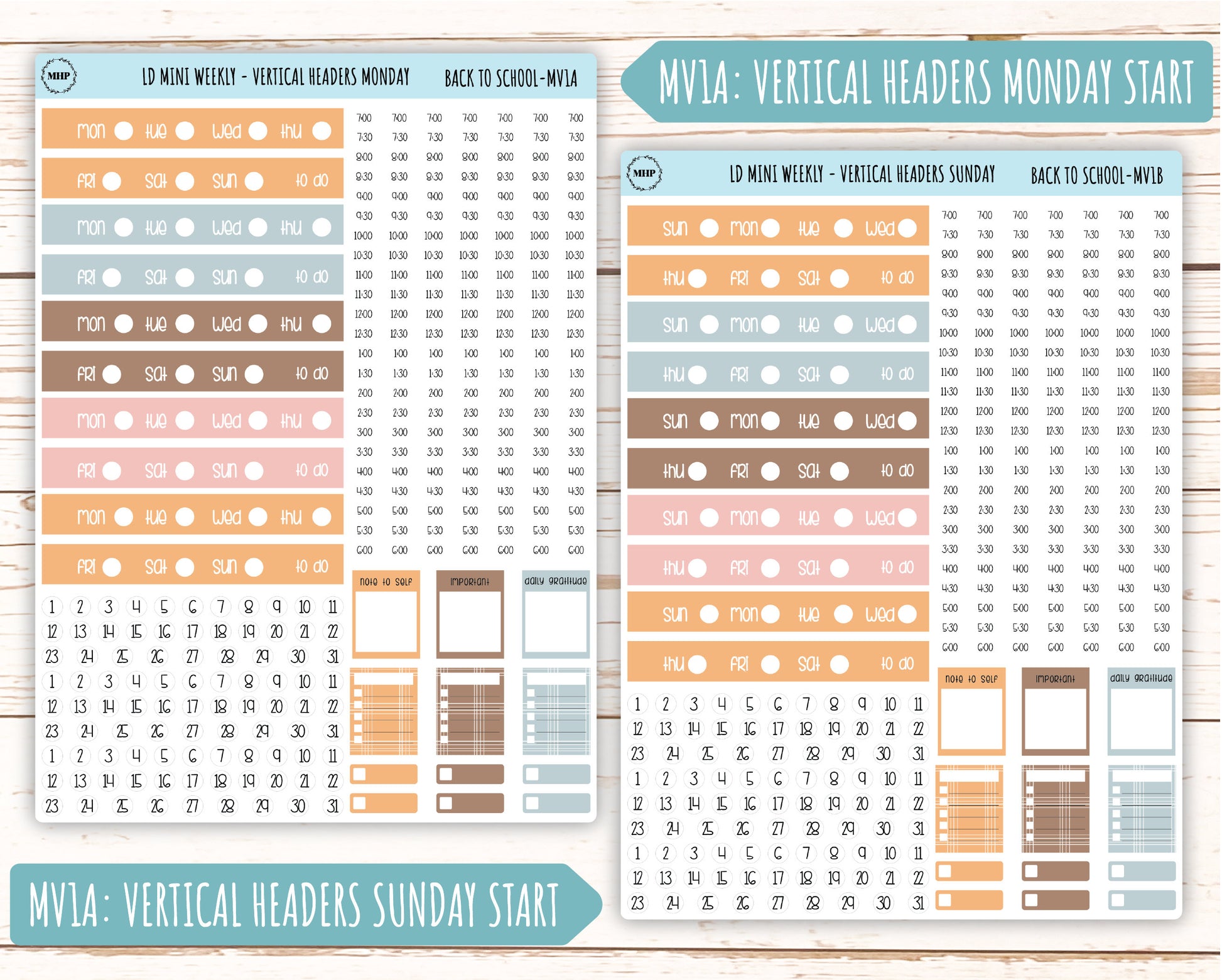 September Stickers for MINI Laurel Denise Planners "Back to School" || MBTS