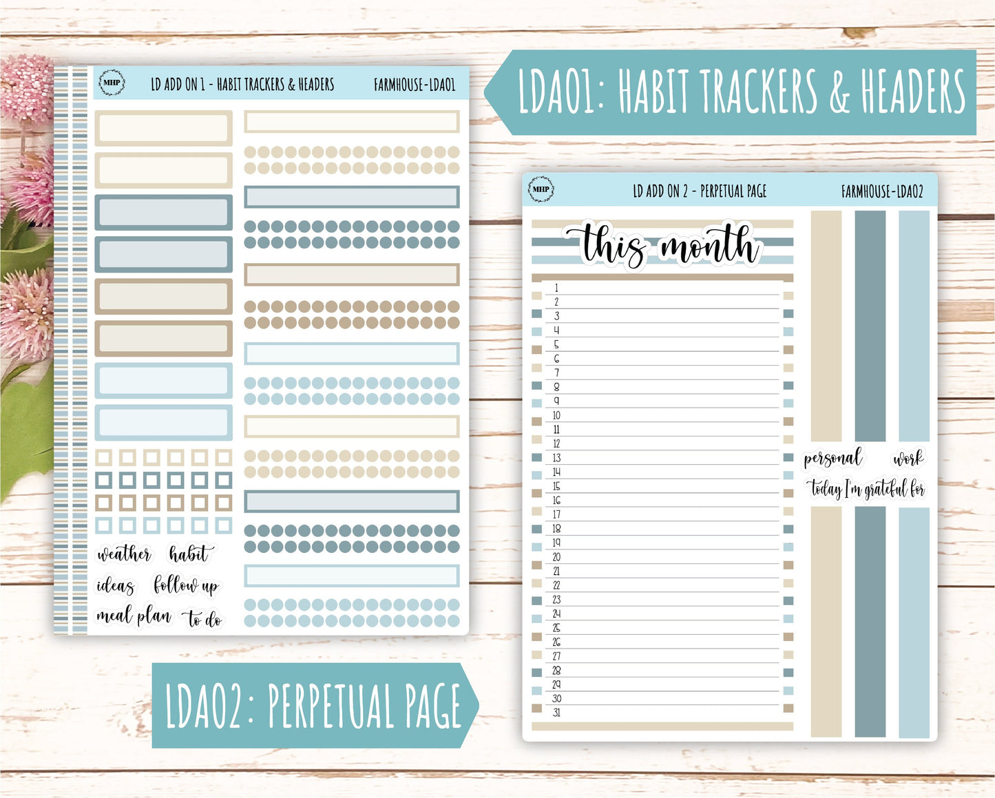 September Stickers for OG Laurel Denise Planners. "Farmhouse" || OGFH
