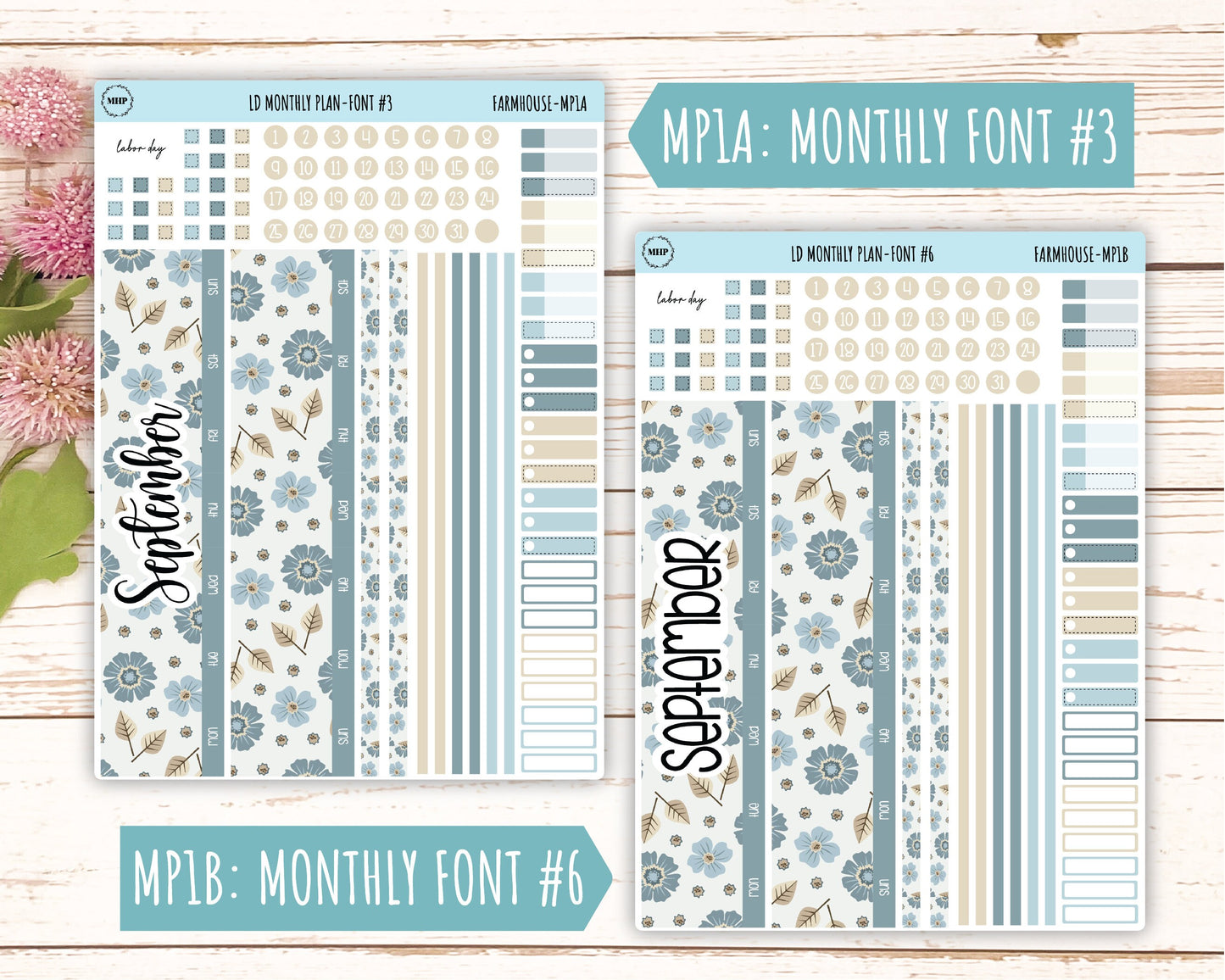 September Stickers for OG Laurel Denise Planners. "Farmhouse" || OGFH