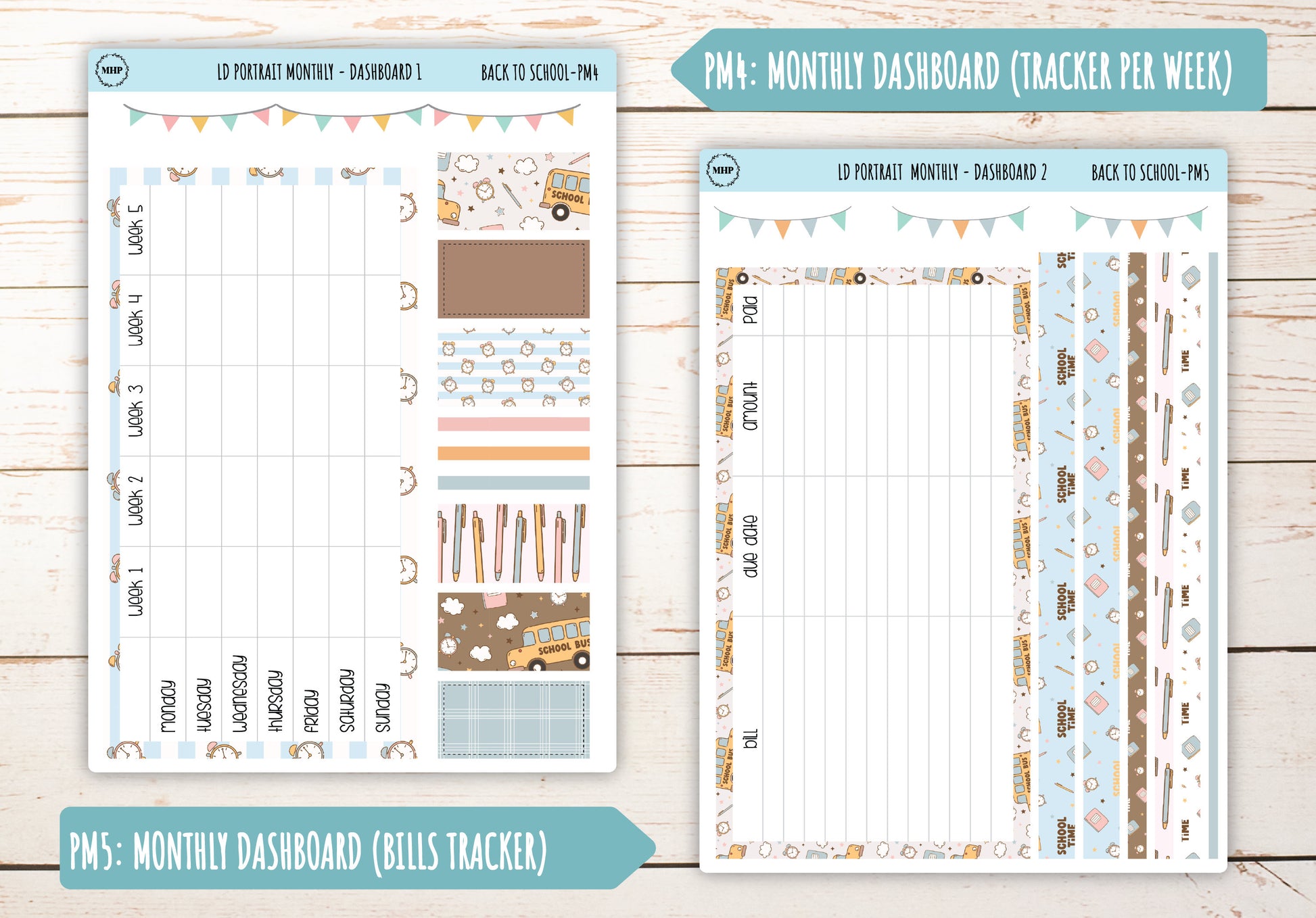 SEPTEMBER Stickers for Laurel Denise Portrait Planners. "Back to School" || PST
