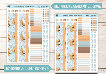 SEPTEMBER Stickers for Laurel Denise Portrait Planners. "Back to School" || PST