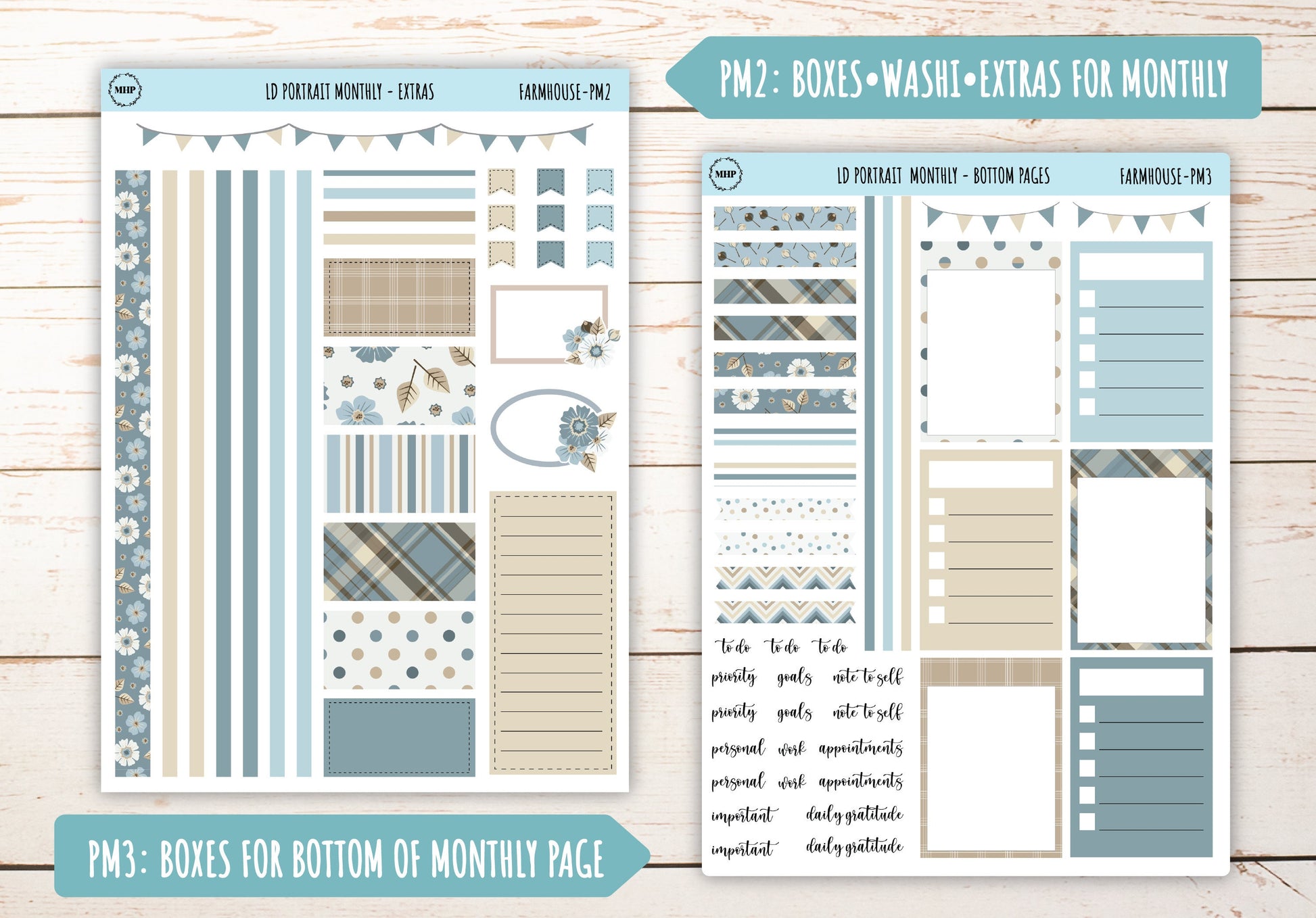SEPTEMBER Stickers for Laurel Denise Portrait Planners. "Farmhouse" || PFH